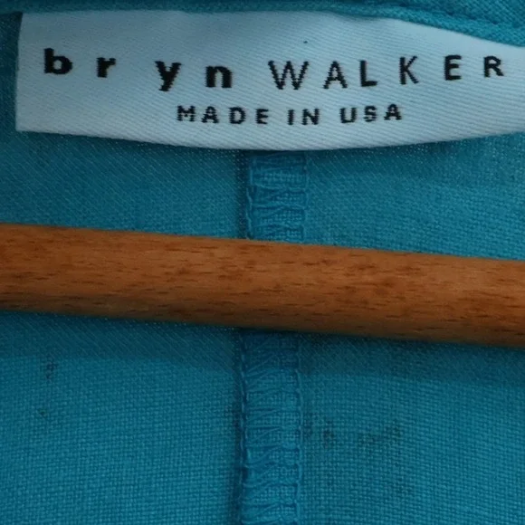 Bryn Walker Teal Black Tie‎ Dye Linen Tunic Dress Lagenlook Boho USA Size S - Picture 2 of 9